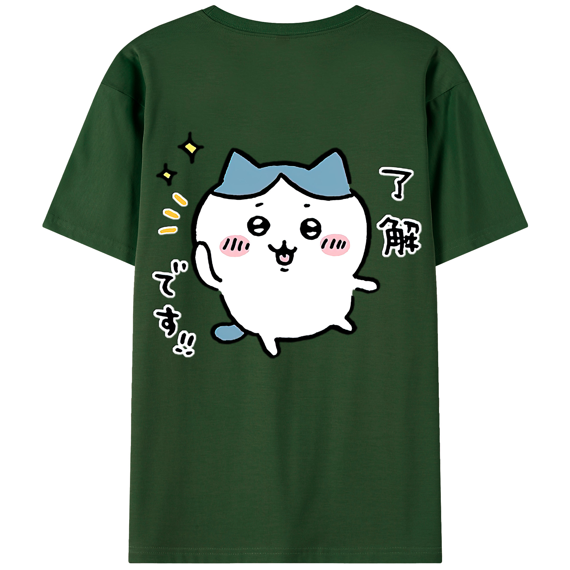 （画像用） ちいかわ ハチワレ Chii-kawa hachiware 綿100％半袖Tシャツ（背面プリント）